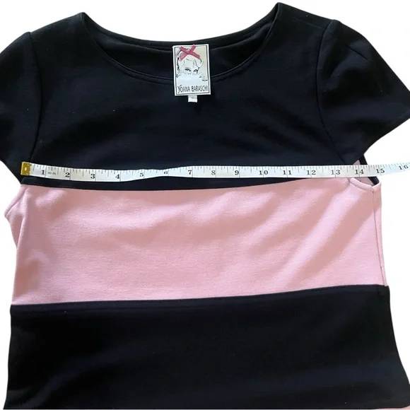 Yoana Baraschi | Black and Pink Striped Dress for Women Size Small - Picture 15 of 16